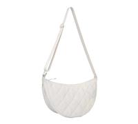 CSSHNL Bolso Acolchado Mujer Cinturón de media luna de color liso, bolso cruzado de gran capacidad, bolso de viaje a cuadros(White)