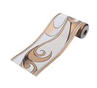 CSSHNL Cenefa Adhesiva Cocina Cenefas de papel tapiz 3D con flores modernas, de PVC, autoadhesivas, impermeables, extraíbles, for decoración del hogar, arte geométrico, cenefa de pared 3D(Gold)