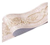 CSSHNL Cenefa Adhesiva Cocina Etiqueta autoadhesiva for borde de rodapié de pared, papel tapiz impermeable, decoración Floral Vintage for el hogar(04)