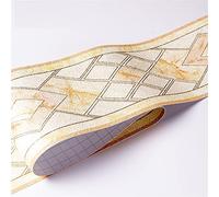 CSSHNL Cenefa Adhesiva Cocina Línea de cintura impermeable de PVC de 10CM, línea de rodapié autoadhesiva de mármol y madera, papel tapiz(22)