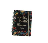 CSSHNL Cuaderno Cuero Calendario diario Planificador Cuaderno Semanal Mensual Oficina Agenda Organizador Gestión del tiempo(BZ2)