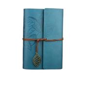 CSSHNL Cuaderno Cuero Cuaderno en espiral, diario, Bloc de notas, cuaderno de cuero PU, papelería reemplazable, regalo, diario de viajero(Blue)