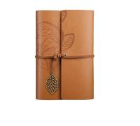 CSSHNL Cuaderno Cuero Cuaderno en espiral, diario, Bloc de notas, cuaderno de cuero PU, papelería reemplazable, regalo, diario de viajero(Yellow)