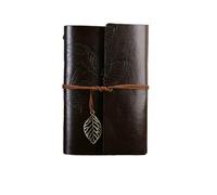 CSSHNL Cuaderno Cuero Cuaderno en espiral, diario, Bloc de notas, cuaderno de cuero PU, papelería reemplazable, regalo, diario de viajero(Coffee)