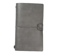 CSSHNL Cuaderno Cuero Cubierta de cuero sintético, diario de viajero, pluma de cuaderno de hojas sueltas, soporte for libros de registro, papelería, cuadernos for estudiantes, Agenda(S Grey)