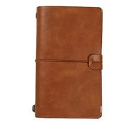 CSSHNL Cuaderno Cuero Cubierta de cuero sintético, diario de viajero, pluma de cuaderno de hojas sueltas, soporte for libros de registro, papelería, cuadernos for estudiantes, Agenda(S Brown)