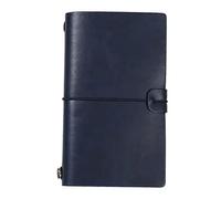 CSSHNL Cuaderno Cuero Cubierta de cuero sintético, diario de viajero, pluma de cuaderno de hojas sueltas, soporte for libros de registro, papelería, cuadernos for estudiantes, Agenda(S Dark Blue)