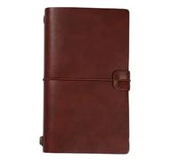 CSSHNL Cuaderno Cuero Cubierta de cuero sintético, diario de viajero, pluma de cuaderno de hojas sueltas, soporte for libros de registro, papelería, cuadernos for estudiantes, Agenda(M Brown Red)