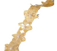 CSSHNL Parche Bordado Flores Cinta Bordada con Cuentas de Flores y Perlas, con Flecos y Encaje, Hecha a Mano, for Coser Vestidos.(Color 5)