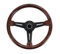 CSSHNL volante Volante de carreras de grano de madera de 14 pulgadas, volante deportivo retro de 350 mm con efecto de maíz profundo, universal(A)