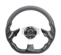 CSSHNL volante Volante deportivo for coche, tipo carrera, universal, 13 pulgadas, 320 mm, aluminio PU, 4 colores, estilo D(BLACK)