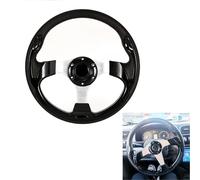 CSSHNL volante Volante deportivo for coche, tipo de carreras, Universal, 13 pulgadas, 320MM, aluminio, PU, 3 colores, estilo automático modificado(Black)