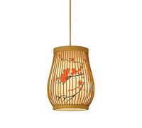 CSSYKV Candelabros De Arte De Bambú Chino Lámpara Colgante De Diseño Creativo Lámpara Colgante Tatami De Estilo Japonés Vintage Lámpara De Araña De Madera Natural Junto A La Cama Base E27 Con Cordón A
