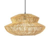 CSSYKV Lámpara Colgante De Cesta De Ratán, Araña De Mimbre De Bambú 50 Cm, Lámpara Colgante Bohemia Tejida A Mano Con Marco De Metal, Farol De Diseño De Tejido Multicapa Para Comedor, Isla Cocina