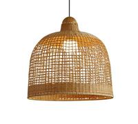 CSSYKV Lámpara Colgante De Estilo Rústico De 35 Cm (13,7") Con Estructura De Mimbre Natural, 1 Nivel, Estilo Bohemio, Con Pantalla Moderna Color Beige, 1 Luz, Ideal Para Comedor, Sala De Estar