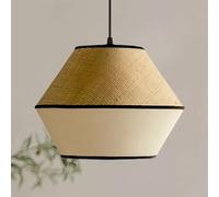 CSSYKV Lámpara Colgante De Estilo Tropical Del Sudeste Asiático, Base E26, 20 Pulgadas, Grande, Para Sala Estar, Tela Beige, Pantalla De Bambú, Estilo Zen, Decoración Minimalista Para El Hogar