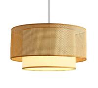 CSSYKV Lámpara Colgante De Imitación De Pergamino, Pantalla De Lámpara Creativa Cesta Bambú Para B&B, Lámparas Colgantes Para Restaurantes, Lámparas De Cesta De Ratán Tejido Estilo Boho 2 Niveles