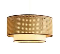 CSSYKV Lámpara Colgante De Imitación De Pergamino, Pantalla De Lámpara Creativa Cesta Bambú Para B&B, Lámparas Colgantes Para Restaurantes, Lámparas De Cesta De Ratán Tejido Estilo Boho 2 Niveles