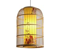 CSSYKV Lámpara Colgante De Mimbre De Bambú Con Forma De Jaula De Pájaros Para Comedor, Candelabro De 1 Luz Con Estampado De Jaula De Bambú, Casquillo E26 Para Entrada, Pasillo, Isla De Cocina