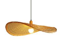 CSSYKV Lámpara Colgante De Ratán Ultradelgada De 1 Capa, Estilo Bohemio, Para Isla De Cocina, De 21,6 Pulgadas, De Mimbre Hecho A Mano, Lámpara De Araña Única De Bambú Para Sala De Estar
