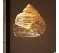CSSYKV Lámpara Colgante De Techo De Ratán Boho Luces Colgantes con Diseño De Concha Retro Lámpara De Techo De Mimbre Natural para El Hogar, Accesorio De Iluminación Interior Colgante