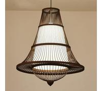 CSSYKV Lámpara Colgante Grande Ratán Tejido Estilo Japonés Con Imitación Pergamino. Iluminación Artística Creativa Mimbre Y Ratán. Lámpara De Techo Tipo Cúpula Para Salones Té Del Sudeste Asiático