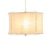 CSSYKV Lámpara Colgante Moderna Con Pantalla De Tela De Lino Blanco Para Comedor. Lámpara Araña Única Con Forma Tambor Para Iluminación Ambiental Moderna De Estilo Rústico 50 Cm (19,68 Pulgadas)