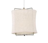 CSSYKV Lámpara Colgante Moderna Con Pantalla De Tela De Lino Blanco Para Comedor. Lámpara Araña Única Con Forma Tambor Para Iluminación Ambiental Moderna De Estilo Rústico 50 Cm (19,68 Pulgadas)