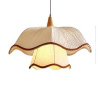 CSSYKV Lámpara De Araña Colgante De Tela Blanca 2 Capas Con Pantalla Creativa Para Techo Estilo Granja, Decoración Rincones Interiores, Lámpara Colgante Individual Rústica Para Sala Estar, Pasillo
