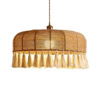 CSSYKV Lámpara De Araña De Cuerda De Cáñamo Estilo Retro, Colgante De Cuerda Tejida, Estilo Wabi-sabi, Linterna Creativa, Pantallas De Lámparas Grandes Con Accesorios De Metal Tejidos A Mano