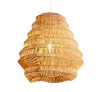 CSSYKV Lámpara De Araña De Estilo Japonés, Lámparas De Estilo Tropical Del Sudeste Asiático, Lámpara Vintage De Mimbre Y Ratán Natural, Farol Único, Lámpara Colgante Grande Para Comedor