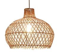 CSSYKV Lámpara De Araña De Mimbre Con Pantalla De Cesta De Ratán Estilo Costero, Tejida A Mano, De 40 Cm. Lámparas Colgantes De Mimbre Tejidas A Mano Con Casquillo E26 Para Isla De Cocina