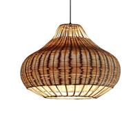 CSSYKV Lámpara De Araña Estilo Rústico Con Cesta De Ratán, Luminaria Colgante Creativa Hecha A Mano, Farol De Bambú De Estilo Vintage Japonés Para Cafetería, Comedor, Cocina Y Sala De Estar.
