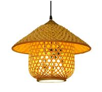 CSSYKV Lámpara De Comedor De Bambú Auténtico Para Isla Cocina, Lámpara Rústica 1 Luz, Lámpara Colgante Costera Japonesa, Farol De Cesta De Mimbre Bohemio Para Pasillo, Isla De Cocina, Sala Estar.
