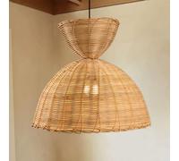 CSSYKV Lámpara De Techo Colgante De Bambú Tejida A Mano, Araña De Ratán Artesanal Para Sala Estar, Lámpara Techo Costera, Casquillo E26 Para Isla De Cocina, Restaurante, Estilo Rústico Artesanal