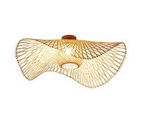 CSSYKV Lámpara de Techo de Estilo Chino Restaurante Tejido de bambú Dormitorio de Estudio Techo Iluminación Decorativa Semi-incrustada País Pastoral Personalidad Creativa Lámparas japonesas