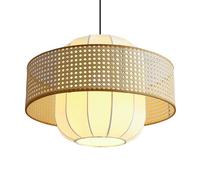 CSSYKV Lámparas Araña Tela Únicas, Lámpara Colgante Moderna Bambú Para Entrada, Accesorios Multicapa Hechos A Mano De 19.7'', Iluminación Rústica Techo Estilo Granja Para Dormitorio, Sala Estar