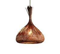 CSSYKV Lámparas Colgantes Modernas con Pantalla De Bambú Lámpara Colgante De Techo para Escalera Lámpara Colgante De Restaurante De Estilo del Sudeste Asiático Ajustable para Sala De Estar,