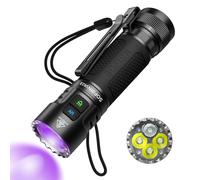 CSTEBOKE SOFIRN SR23 Linterna Con luz ultravioleta, 3300LM, 365NM Luz Negra, Con Type-C, IPX8, Imán, Clip, Linterna LED Recargable Con Modo De Bloqueo, Adecuada Para Cámping, Pasear Al Perro, Manchas