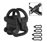 CSTEBOKE Soporte universal de bicicleta para linterna, se adapta a 10 - 40 mm, ajustable 360°, adecuado para linternas rectas y angulares