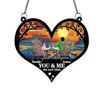 Csutom You & Me We Got This - Adorno personalizado para colgar en la ventana, atrapasueños para parejas, regalo para el día de San Valentín, cumpleaños, para marido, esposa, novia (corazón-2)