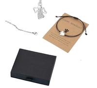 CSVZKIAY Cadena de ángel guardián para niña, 45 cm ajustable, regalo de primera comunión con caja y tarjeta, cristales brillantes, ideal para ocasiones especiales