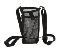 CSXMONEY Bolsa para botella de agua, con correa de mano ajustable para el hombro, soporte de malla portátil para botella de agua, para senderismo, camping, color negro