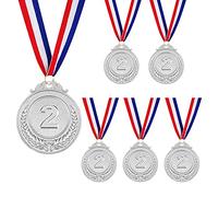 CSXMONEY Medallas de premio de bronce y plata, medallas de ganador con cintas para el cuello, ideales para eventos deportivos y recompensas en el aula, medallas de primer segundo y tercer lugar (6