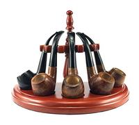 CSXMONEY Soporte de madera para pipas de tabaco, para 5 ranuras, soporte para pipas de fumar de madera de haya tallada a mano