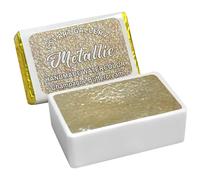 CSY art gallery Pintura de acuarela brillante metálica, tono champán brillante de crema de mantequilla, paleta artesanal, regalo para artistas en caligrafía, lettering manual y pintura