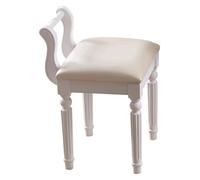 CSYQPDMBDL Banco para Piano, Banco de Piano, Silla de tocador, Taburete de Piano, Taburete de Maquillaje de Madera Maciza, Respaldo, Taburete de Escritorio, Silla de Maquillaje(White (B))