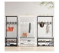 CSYQPDMBDL Burro Ropa, Perchero de ropa, Burro Perchero, Perchero de entrada de diseño 4 en 1 con banco y almacenamiento de zapatos, for ropa, bolsa for sombreros(B,90CM)