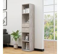 CSYQPDMBDL Estantería, Libreria, Estante de exhibición, estantería for Sala de Estar, hogar, Oficina, Muebles de Interior, estantería, Negro(Concrete Grey)