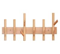 CSYQPDMBDL Perchero de Pared, Perchero Pared, Con tablero de madera maciza de haya, 4 a 13 ganchos, riel de montaje en pared for colgar abrigos, ropa y bolsos.(60 * 14cm)